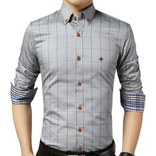 Load image into Gallery viewer, DUDALINA Shirt Male Plaid Without Pocket Men Clothes