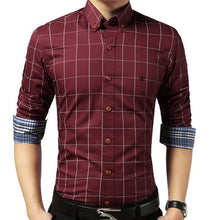 Load image into Gallery viewer, DUDALINA Shirt Male Plaid Without Pocket Men Clothes